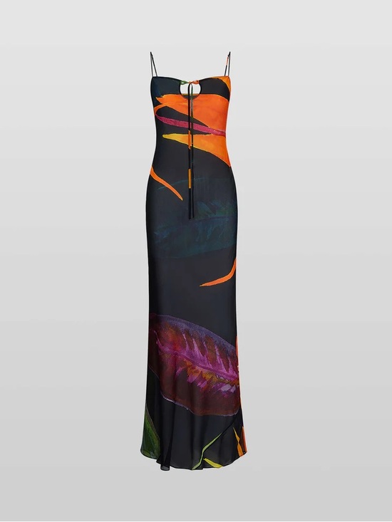 Rat & Boa Dresses & Skirts - Rat boa CALYPSO DRESS XXS multicolored sheer maxi front tie